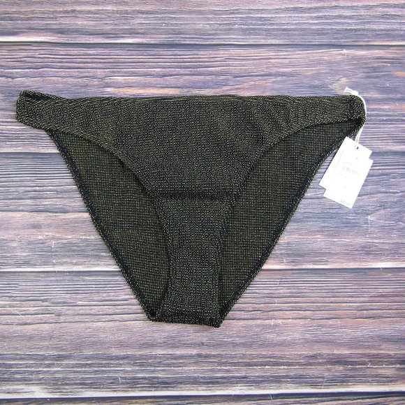 Good American NEW 4XL/5XL 7/8 Black Metallic Always Fits Cheeky Swimsuit Bottom - Picture 1 of 9